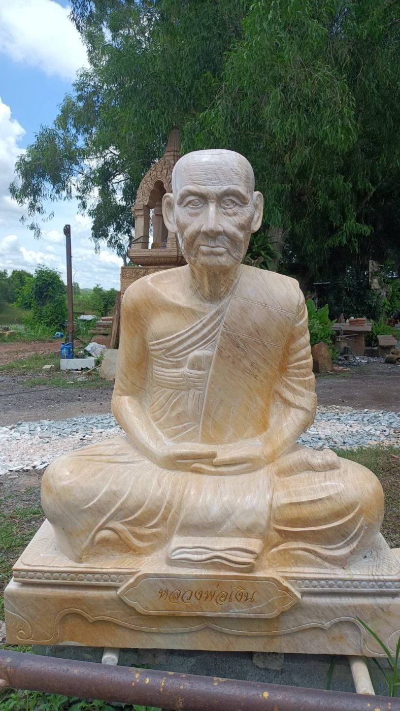 งานแกะสลักหิน องค์หลวงพ่อเงิน